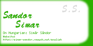 sandor simar business card